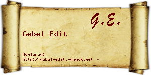 Gebel Edit névjegykártya
